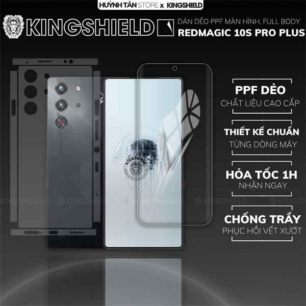 Dán PPF REDMAGIC 10S PRO PLUS FULL BODY nhám chống trầy xướt ít bám vân tay KINGSHIELD