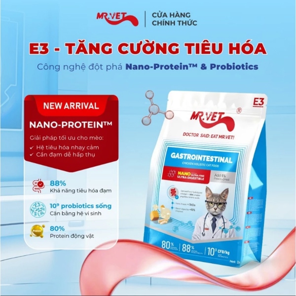 Hạt thức ăn cho mèo MrVet E3