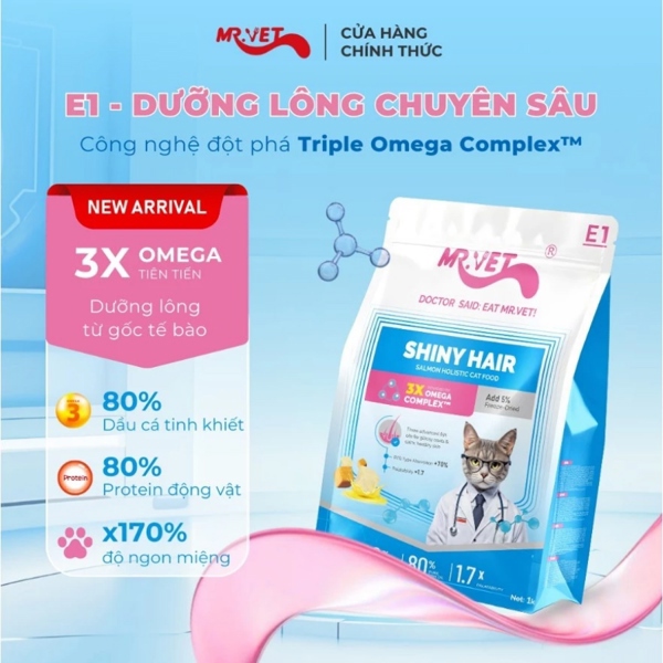 Hạt thức ăn cho mèo MrVet E1