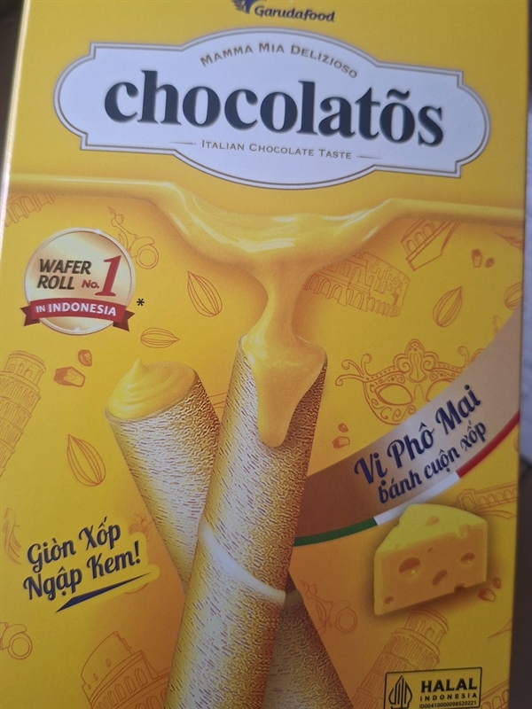 Bánh cuộn Xốp chocolatos phomai 14g