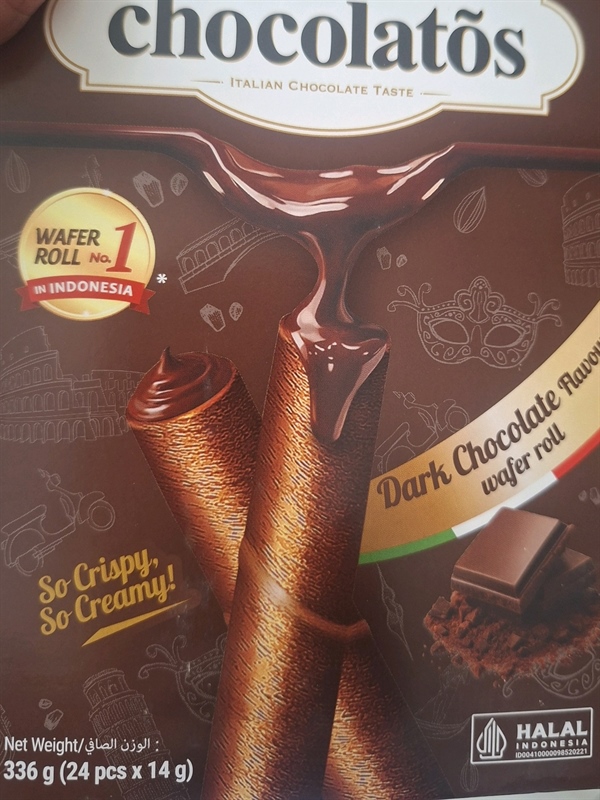 Bánh cuộn Xốp chocolatos socola đen 14g