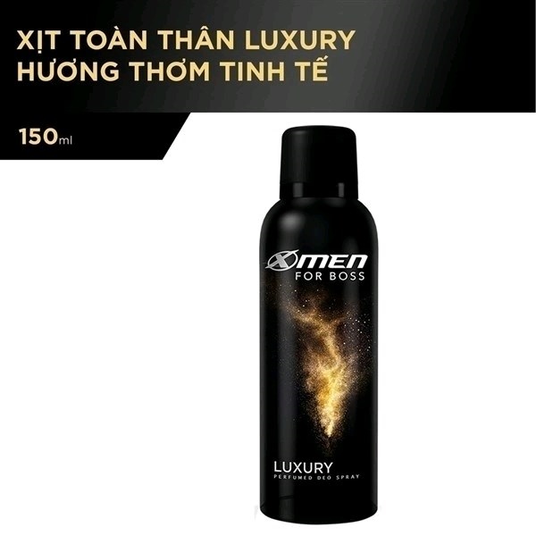 Xịt khử mùi X-Men For Boss luxury 150ml vàng