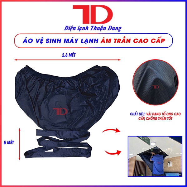 Áo vệ sinh âm trần 2.8m, đuôi 5m vải tổ ong - CD