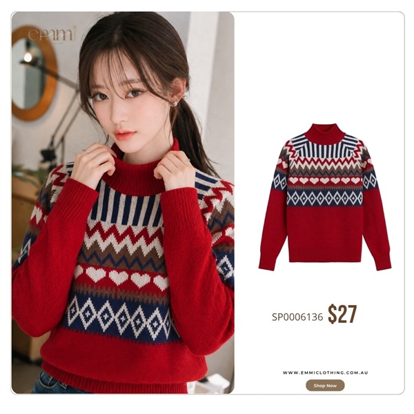 Nordic Red Turtleneck