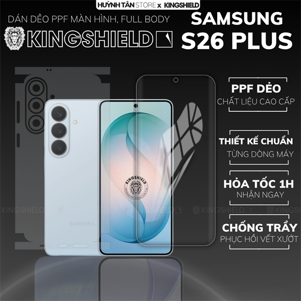 Dán PPF SAMSUNG S26 PLUS MÀN HÌNH NHÁM chống trầy xướt ít bám vân tay KINGSHIELD