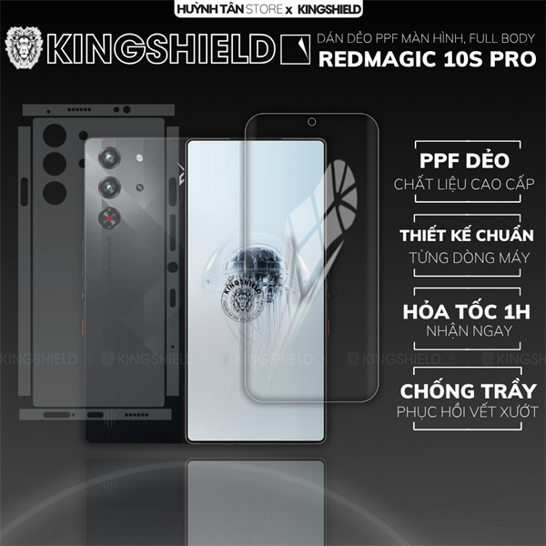 Dán PPF REDMAGIC 10S PRO FULL BODY nhám chống trầy xướt ít bám vân tay KINGSHIELD