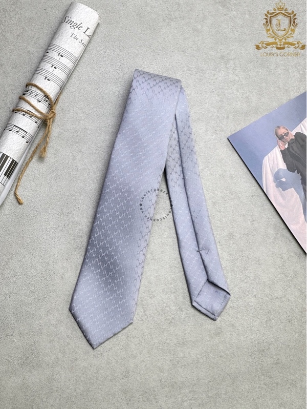 Cravate Hermes faconnee new H gris glacier