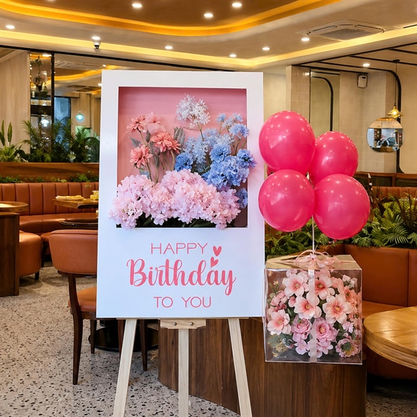 Bảng Welcome 3D Trang Trí Sinh Nhật Phong Cách 2 - Mẫu Hộp Rỗng 40x60
