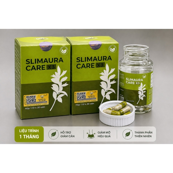 Liệu Trình 1 Tháng Viên Uống Giảm Cân Slimaura Care X3