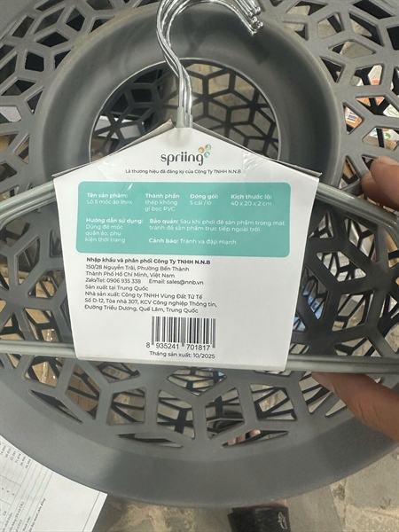 Lô 5 móc áo inox