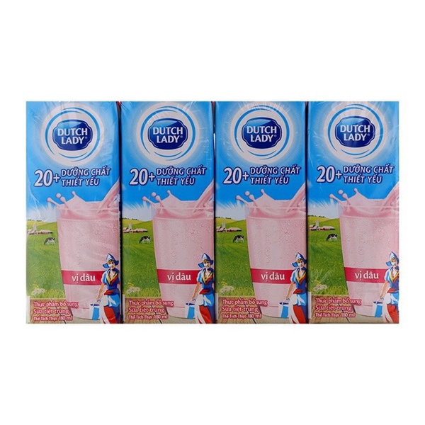 Dutch lady - Sữa tươi 180ml vị dâu