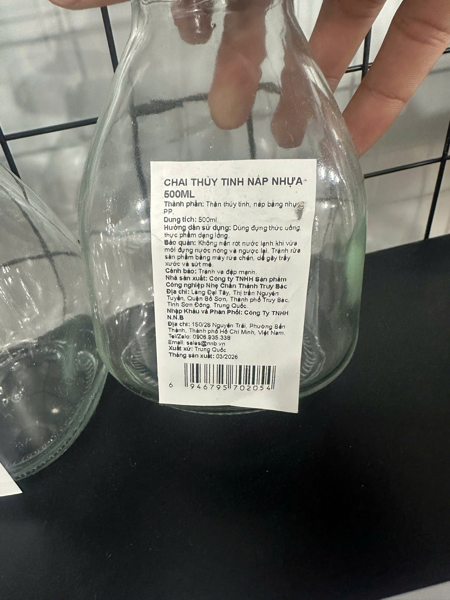 Chai Thủy Tinh Nắp Nhựa 500ml