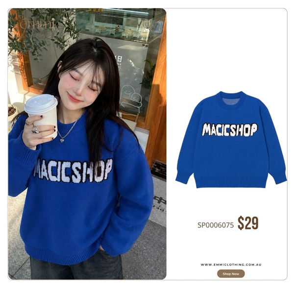 Blue MACCshop Logo Knit Sweater