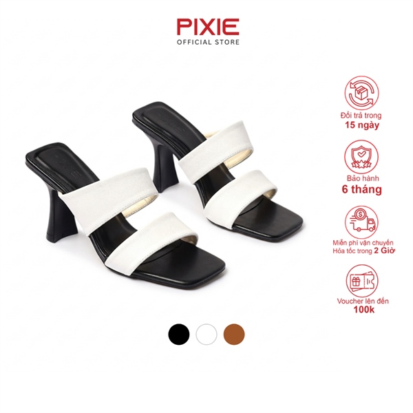 Guốc Cao Gót 7cm 2 Quai Ngang H443