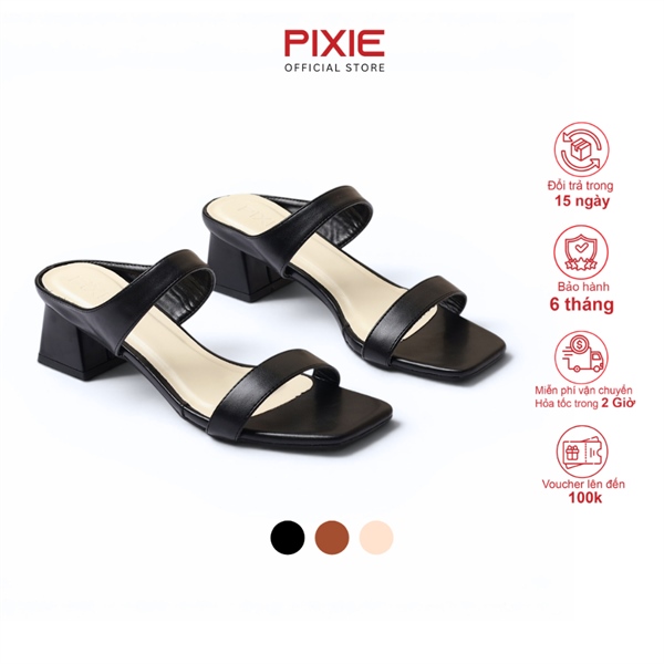 Guốc Cao Gót 3cm 2 Quai Ngang H451
