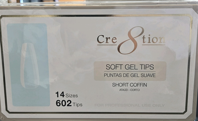 Cre8tion soft gel tips short coffin 602 pcs