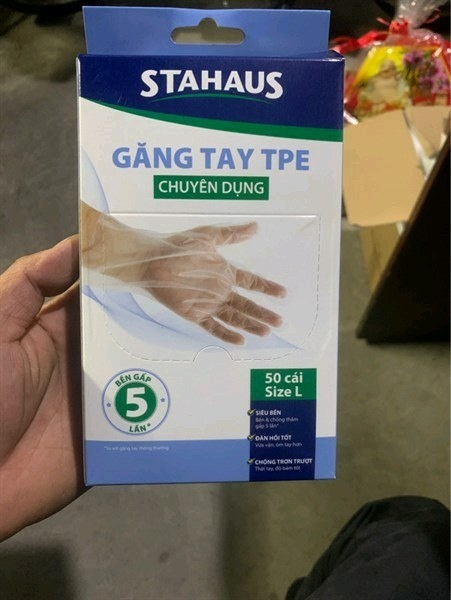 Găng tay tpe Stahaus 50 cái size l T20