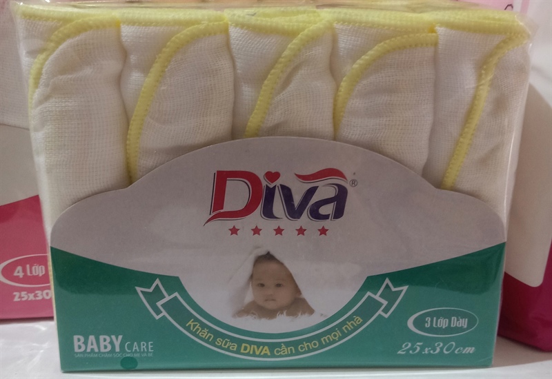 Diva - Khăn sữa 3 lớp 10 cái (25x30xm)