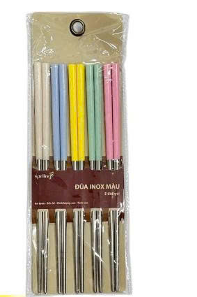 NNB - Spriing lốc 5 đũa inox màu