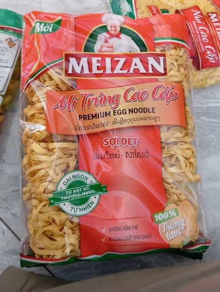 Meizan - Mì trứng cao cấp sợi dẹt 500g