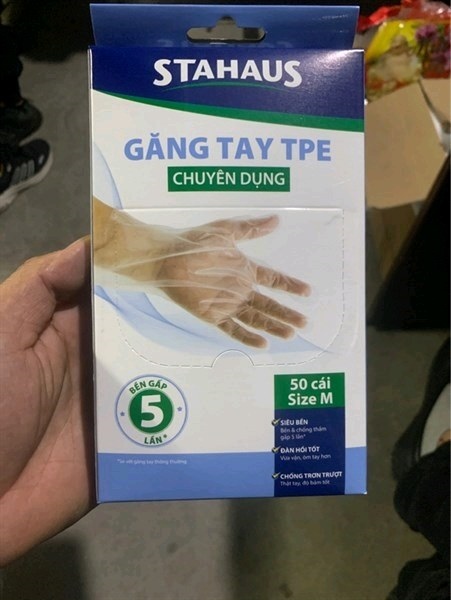 Găng tay tpe Stahaus 50 cái size m T20
