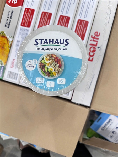 Hộp đựng thực phẩm stahaus 650ml 5 bộ/lốc