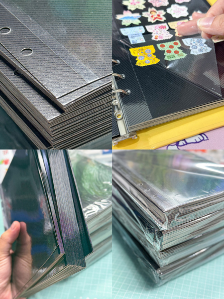 [Màu Đen] Bộ 10 Tờ/Sheet Tự Dán Bảo Vệ Ảnh 2 Mặt A5 - Sưu Tầm Tem, Lưu Trữ Ảnh, Junk Journal, Trang Trí Sổ Tay