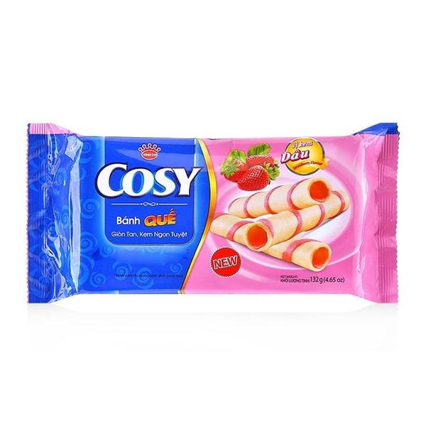 Bánh quế vị kem dâu Cosy gói 132g