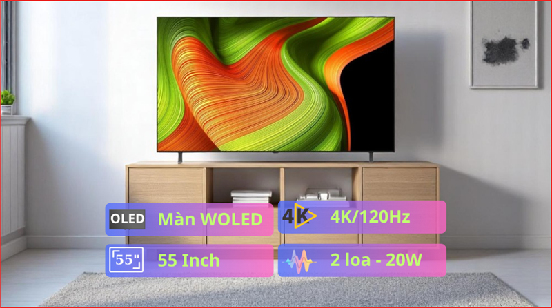 Smart Tivi OLED LG AI 4K 55 inch OLED55B5PSA 2025 - INDONESIA