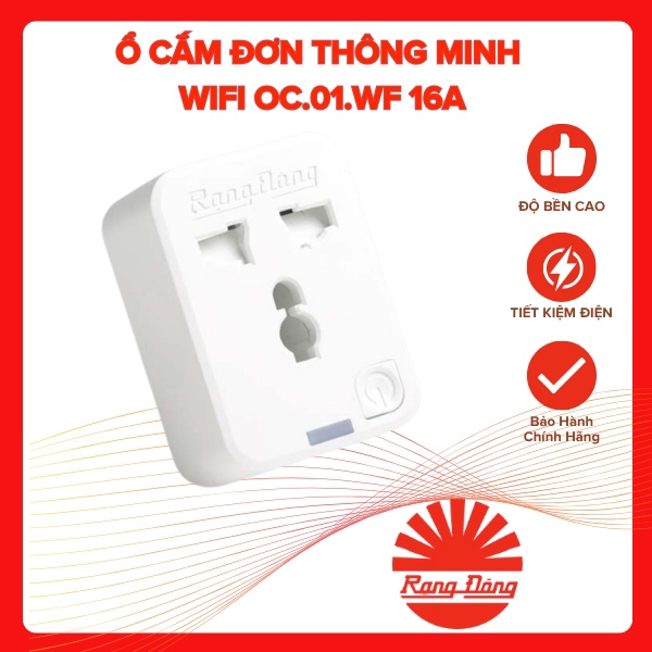 Ổ cắm đơn thông minh wifi OC.01.WF 16A