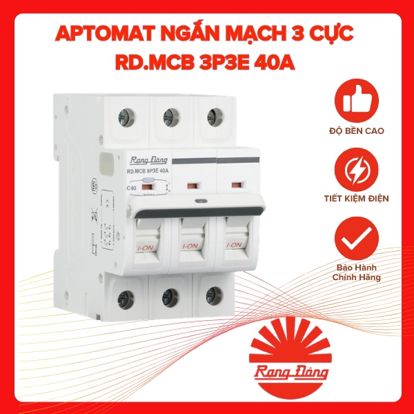 Aptomat ngắn mạch 3 cực RD.MCB 3P3E 40A