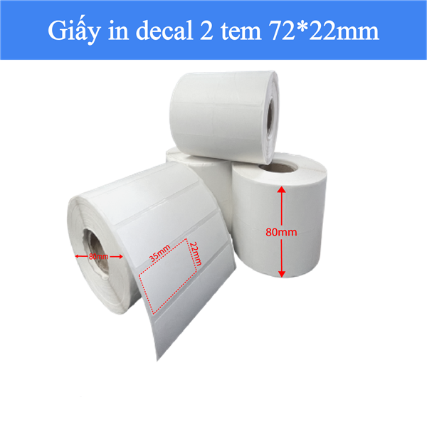 Giấy in Decal nhiệt 2 tem (35*22*30mm)