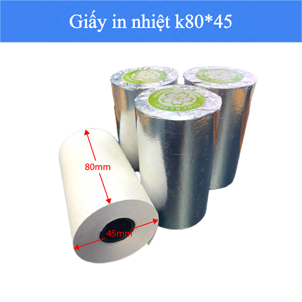 Giấy in hóa đơn nhiệt (khổ K80*45mm)