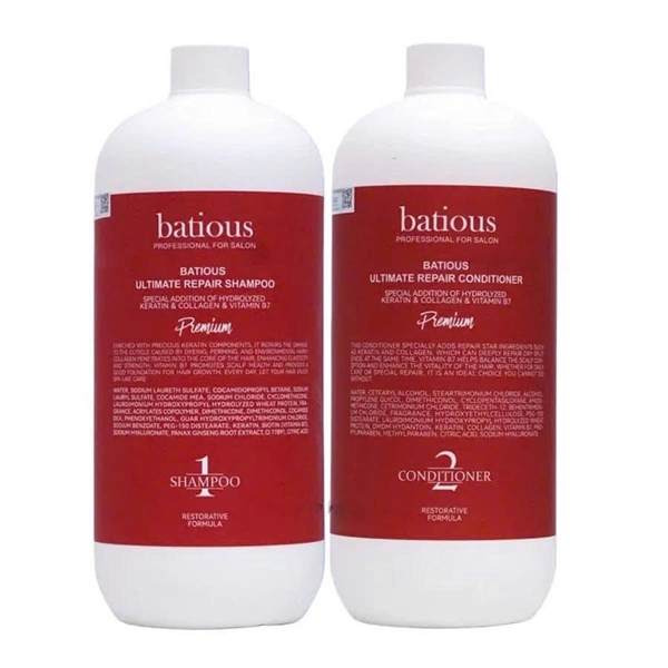 BỘ GỘI XẢ BATIOUS ĐỎ PREMIUM PHỤC HỒI MỀM MƯỢT 960ml