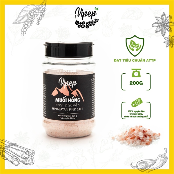 Muối hồng Vipep xay nhuyễn 200g