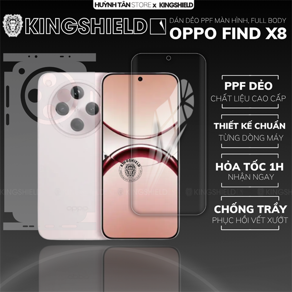 Dán PPF OPPO FIND X8 MÀN HÌNH TRONG nhám chống trầy xướt ít bám vân tay KINGSHIELD