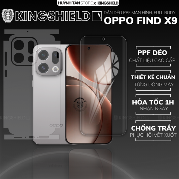 Dán PPF OPPO FIND X9 MÀN HÌNH NHÁM nhám chống trầy xướt ít bám vân tay KINGSHIELD