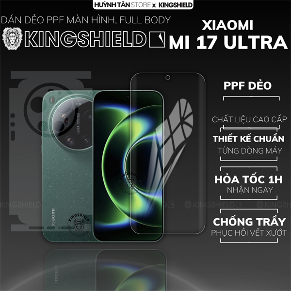 Dán PPF XIAOMI MI 17 ULTRA MÀN HÌNH NHÁM nhám chống trầy xướt ít bám vân tay KINGSHIELD