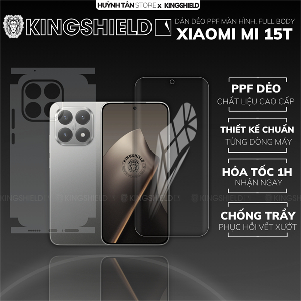 Dán PPF XIAOMI MI 15T MÀN HÌNH NHÁM nhám chống trầy xướt ít bám vân tay KINGSHIELD