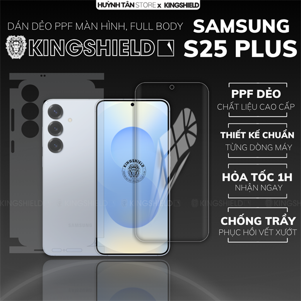Dán PPF SAMSUNG S25 PLUS LƯNG KHÔNG VIỀN nhám chống trầy xướt ít bám vân tay KINGSHIELD