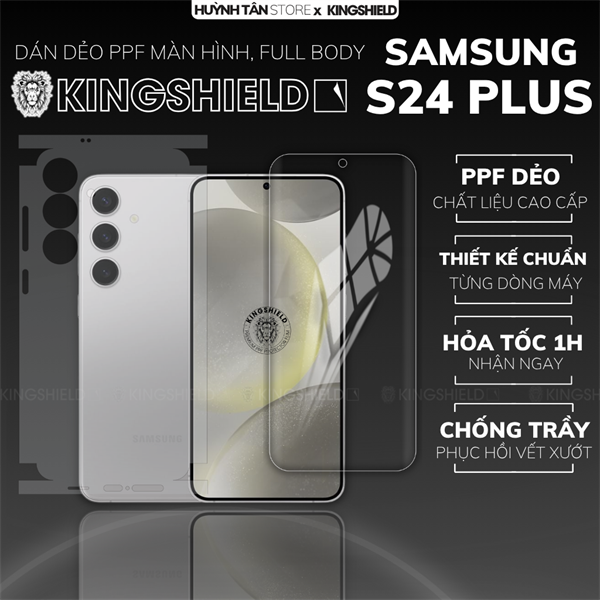 Dán PPF SAMSUNG S24 PLUS MÀN HÌNH NHÁM chống trầy xướt ít bám vân tay KINGSHIELD