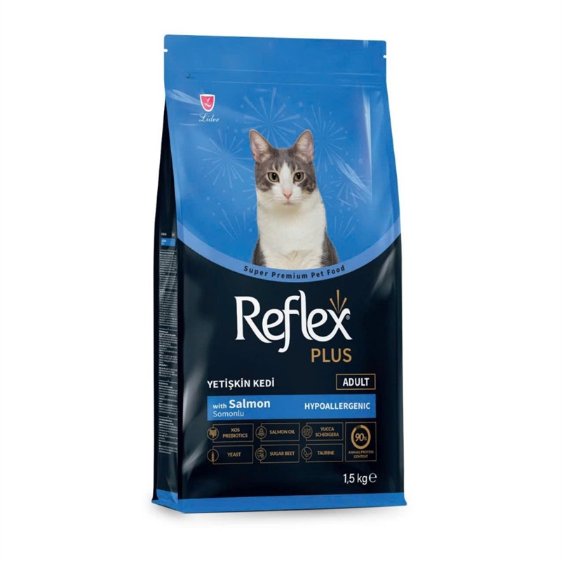 Hạt Reflex Plus Adult mèo lớn vị Cá hồi 1,5kg (cao cấp)