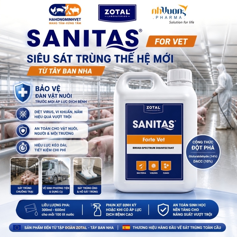Sanitas for vet 5 lít -Sát trùng phun Sanitas