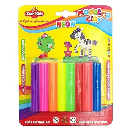 Đất nặn r-star 100g 8 màu k-100/8c