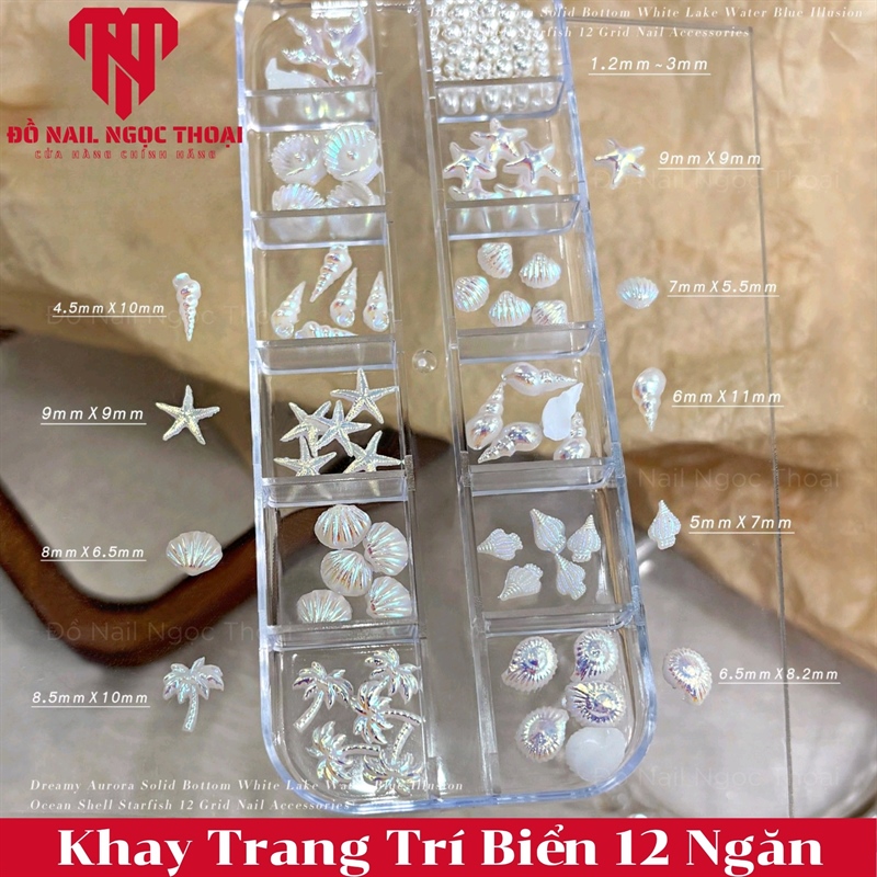Khay Trang Trí Biển 12 Ngăn - Trắng