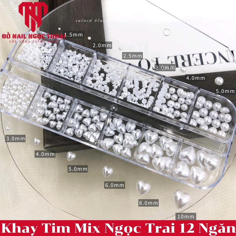 Khay Tim Mix Ngọc Trai 12 Ngăn - Trắng