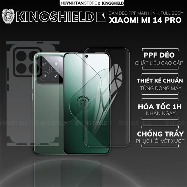 Dán PPF XIAOMI MI 14 PRO MÀN HÌNH TRONG nhám chống trầy xướt ít bám vân tay KINGSHIELD