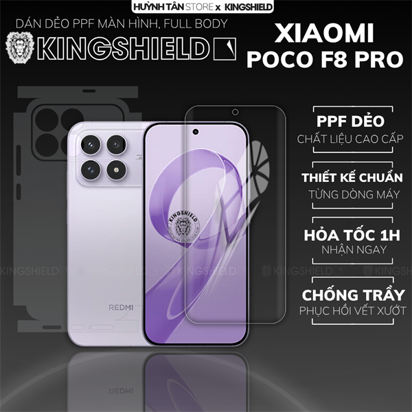 Dán PPF XIAOMI POCO F8 PRO MÀN HÌNH NHÁM nhám chống trầy xướt ít bám vân tay KINGSHIELD