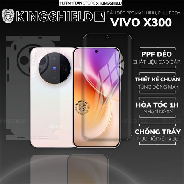 Dán PPF VIVO X300 MÀN HÌNH NHÁM chống trầy xướt ít bám vân tay KINGSHIELD