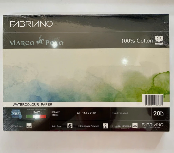 Sổ vẽ màu nước hạng họa sĩ Happy 300gsm 100 % cotton